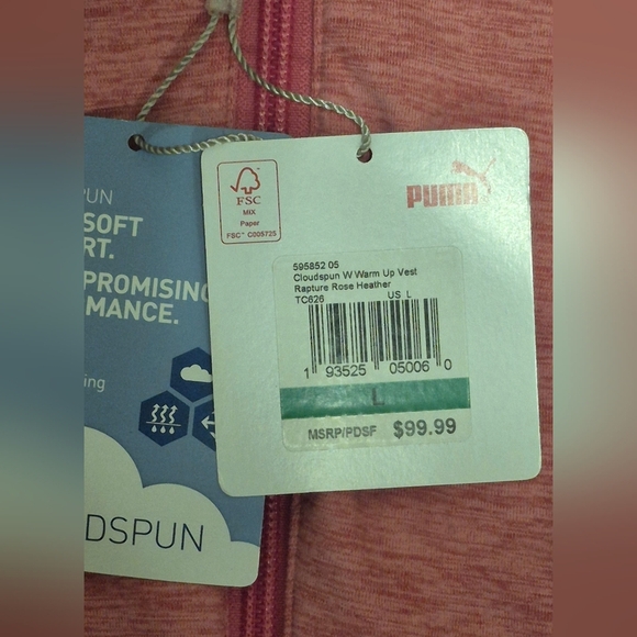 Puma Pink Athletic Vest with Mock Neck - Picture 11 of 12